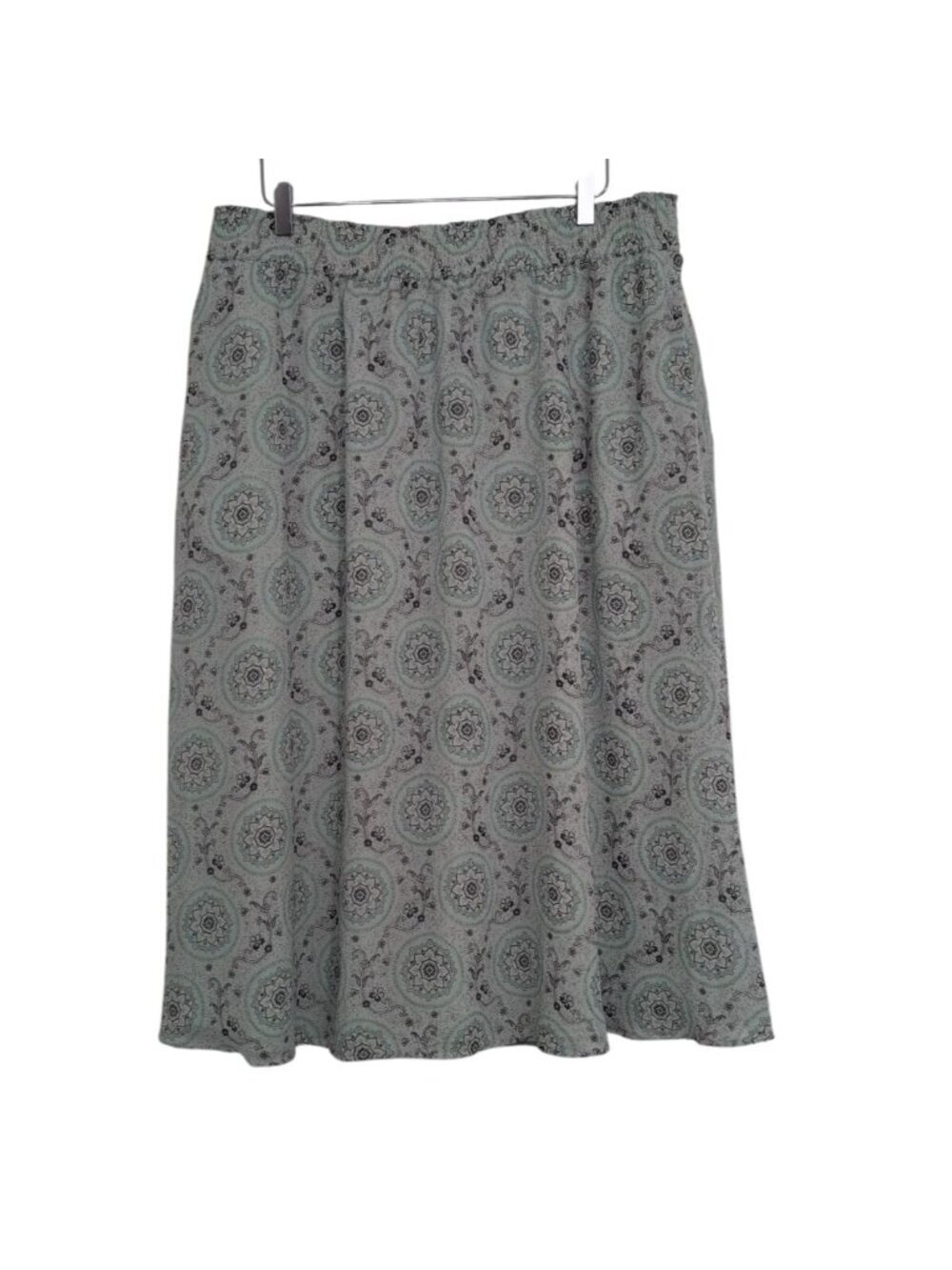 LOFT Outlet Floral Midi Skirt Womens Size XL Green Flowy Boho Lightweight Lined